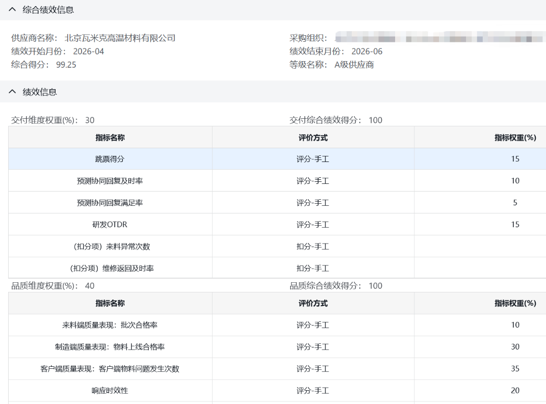 喜报！瓦米克荣获客户"A级供应商"认证 交付与品质双项满分彰显硬核实力